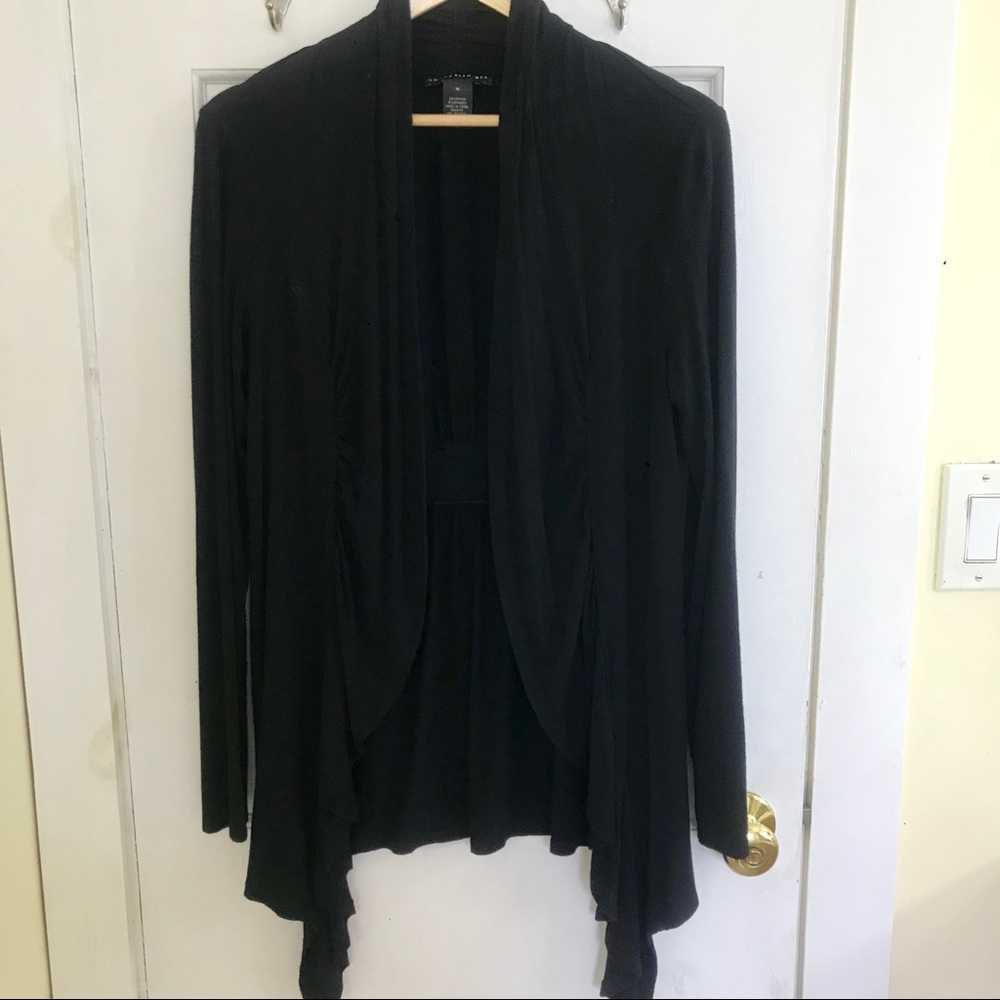 Black open front cardigan